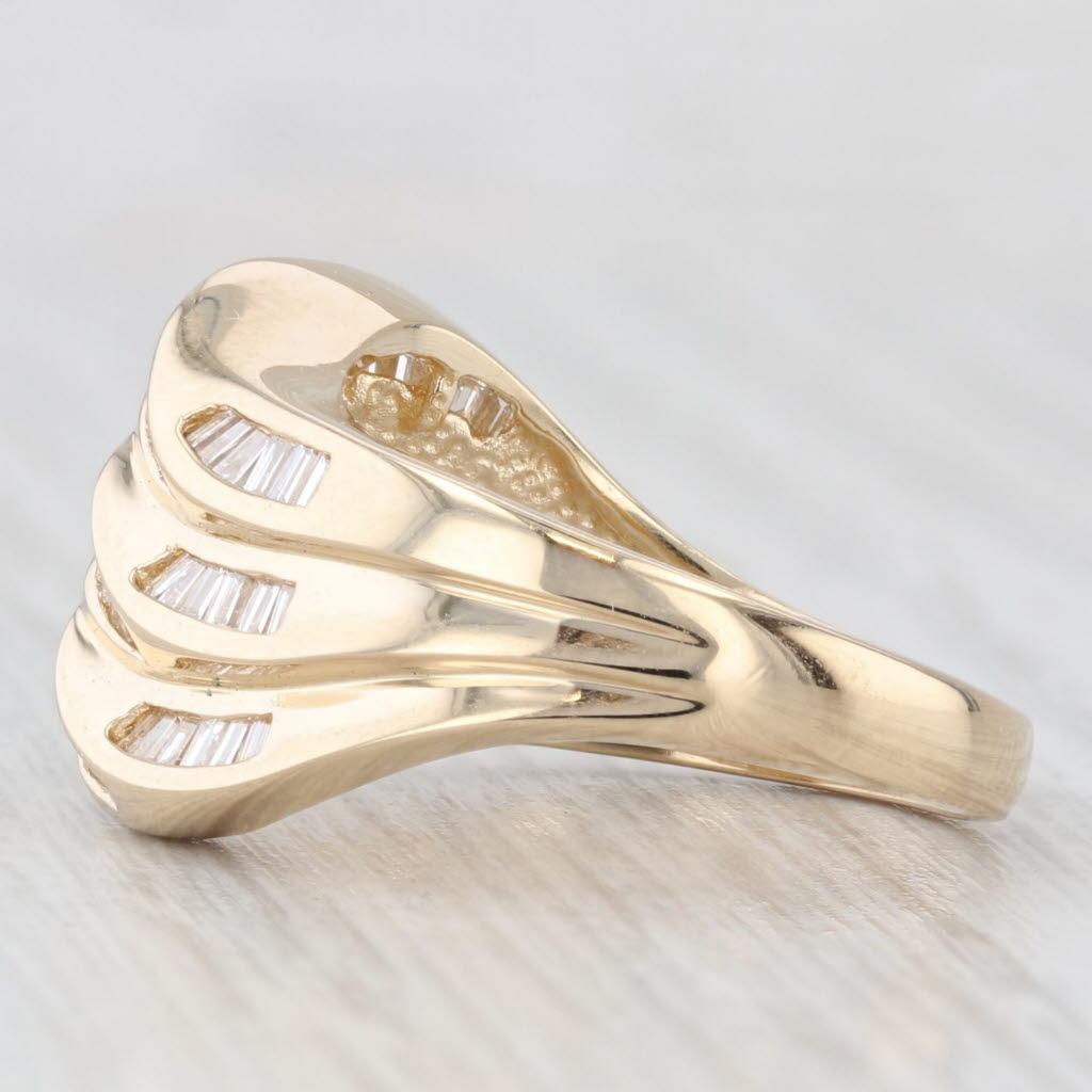 da uomo o donna Anello Multiband con diamante da 1ctw in oro giallo 14k, misura 6.25 in vendita