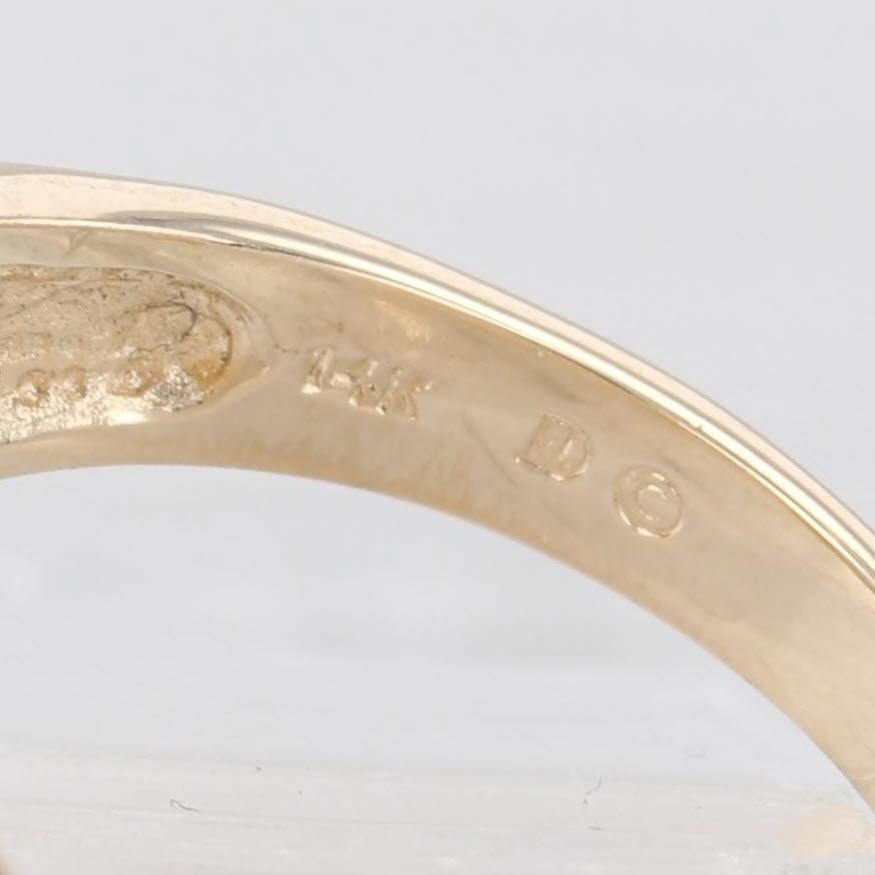 Anello Multiband con diamante da 1ctw in oro giallo 14k, misura 6.25 in vendita 3