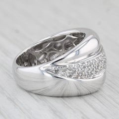 1ctw Diamond Crossover Ring 14k White Gold Size 7.25 Cocktail Band Sonia B
