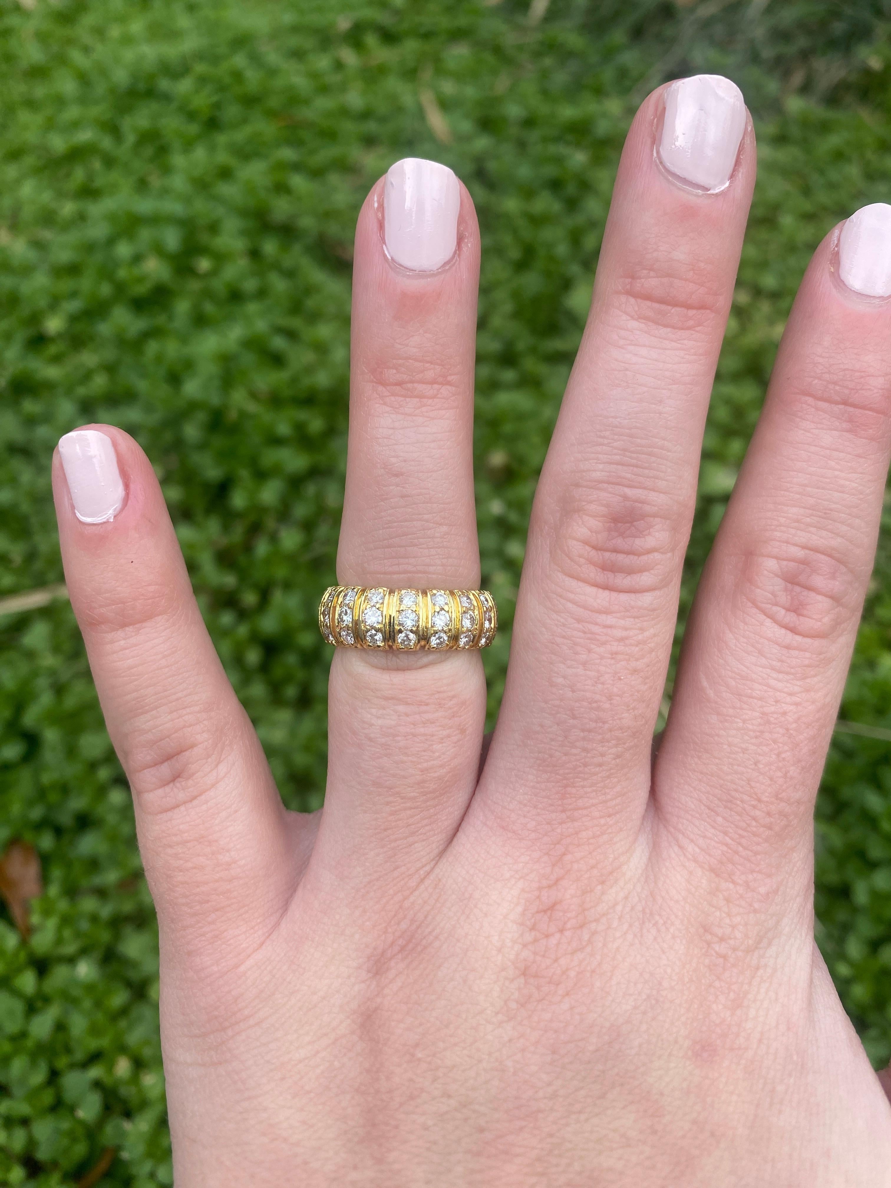 1ctw Diamond Dome Band Ring, 18k Yellow Gold, Ring Size 5.75 For Sale 2