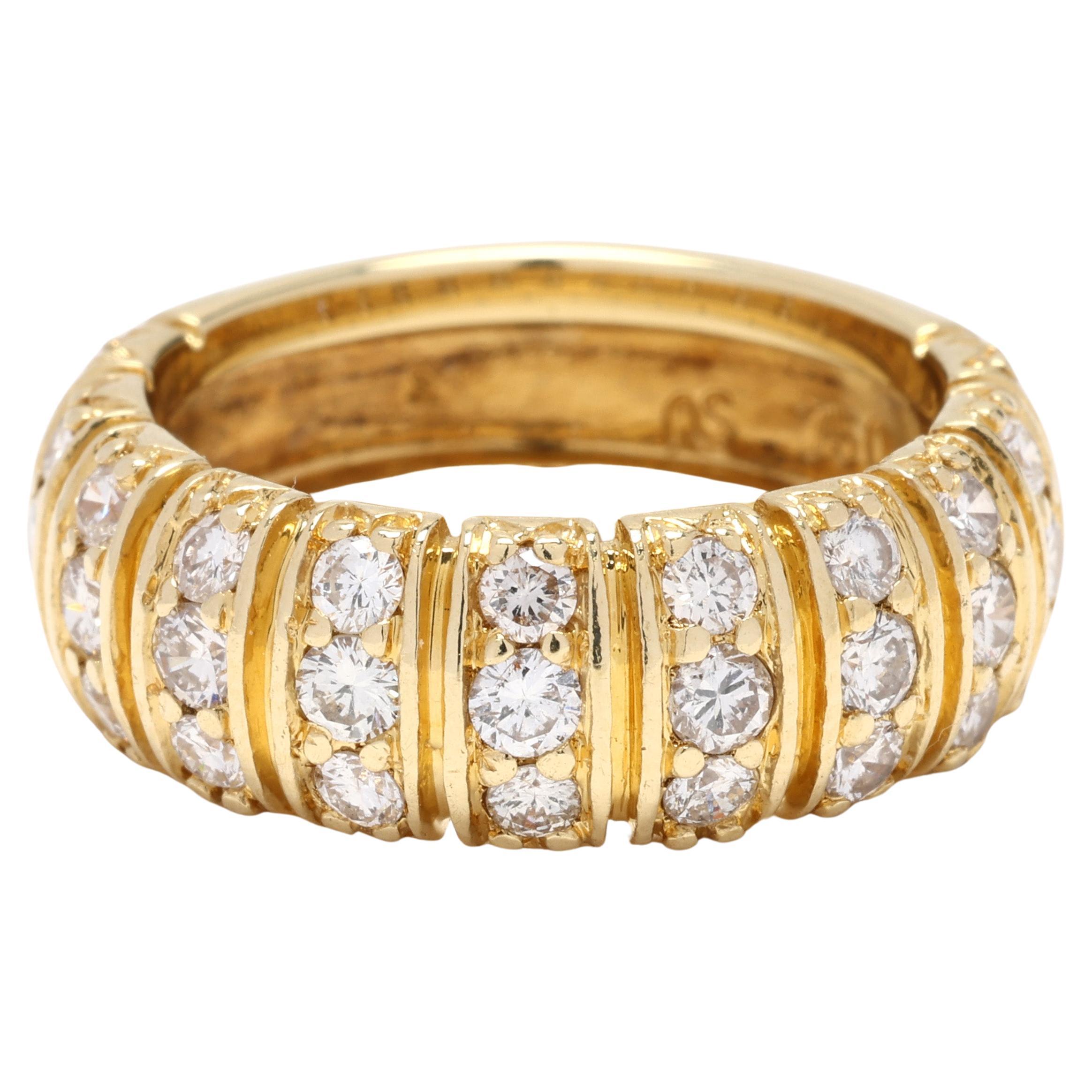1ctw Diamond Dome Band Ring, 18k Yellow Gold, Ring Size 5.75