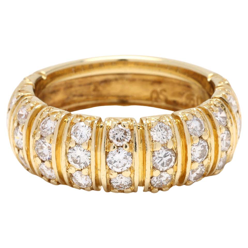 1885 Ring 1ctw Diamonds solid 18K Gold Silver Ø US7.75 / 6gr For Sale ...