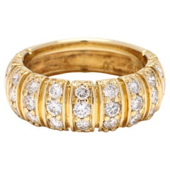 Anillo en forma de cúpula con diamantes de 1 ctw, oro amarillo de 18 quilates, tamaño del anillo 5,75