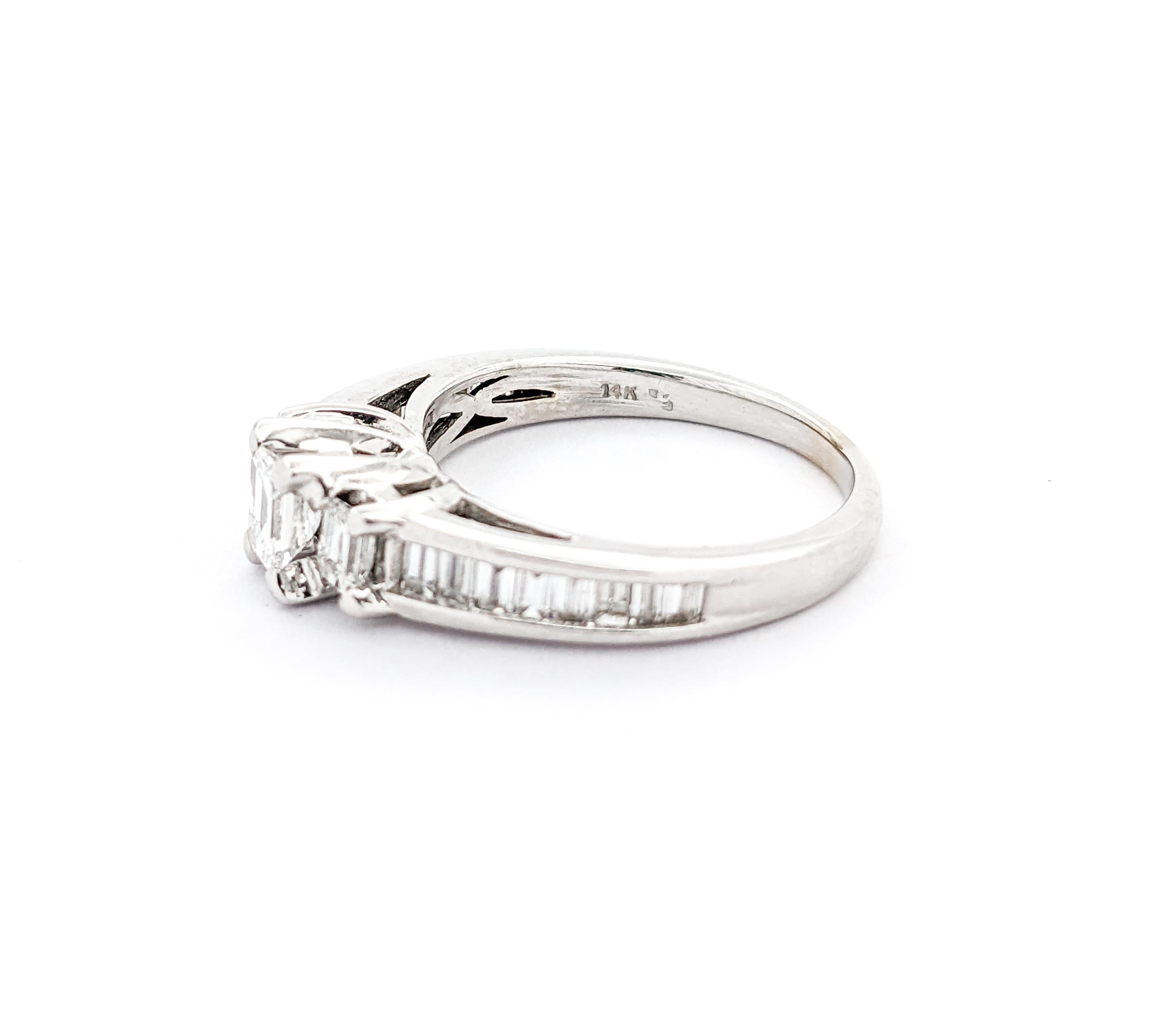 1ctw Diamond Engagement Ring In White Gold 1