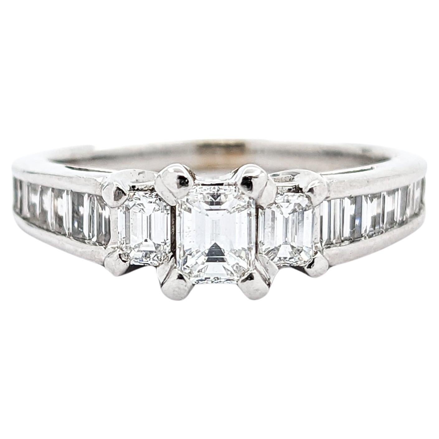 1ctw Diamond Engagement Ring In White Gold For Sale