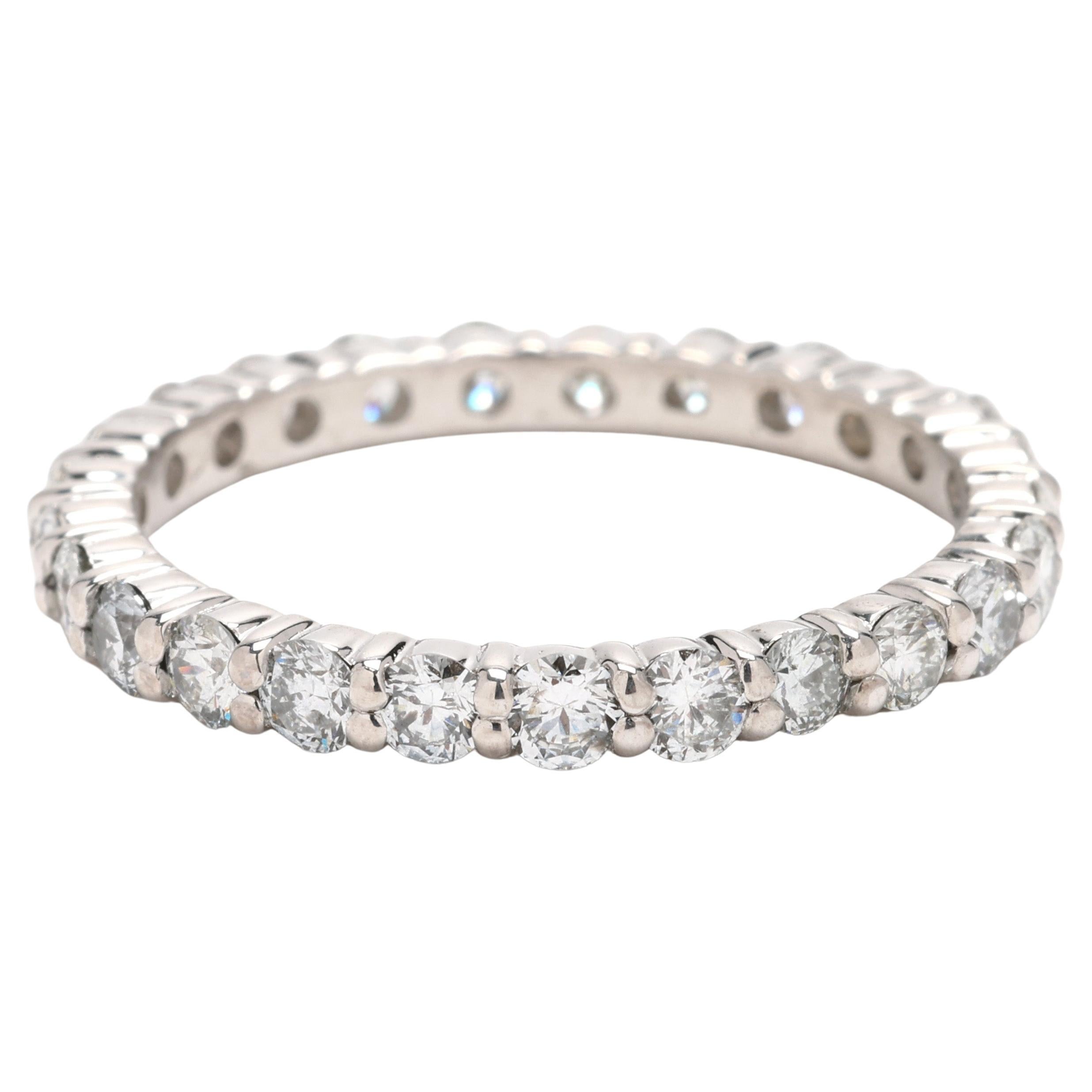 1ctw Diamond Eternity Band Ring, 14k White Gold, Ring Size 7