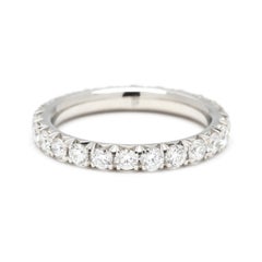 1ctw Diamond Eternity Band Ring, Platinum, Ring Size 4, Stackable