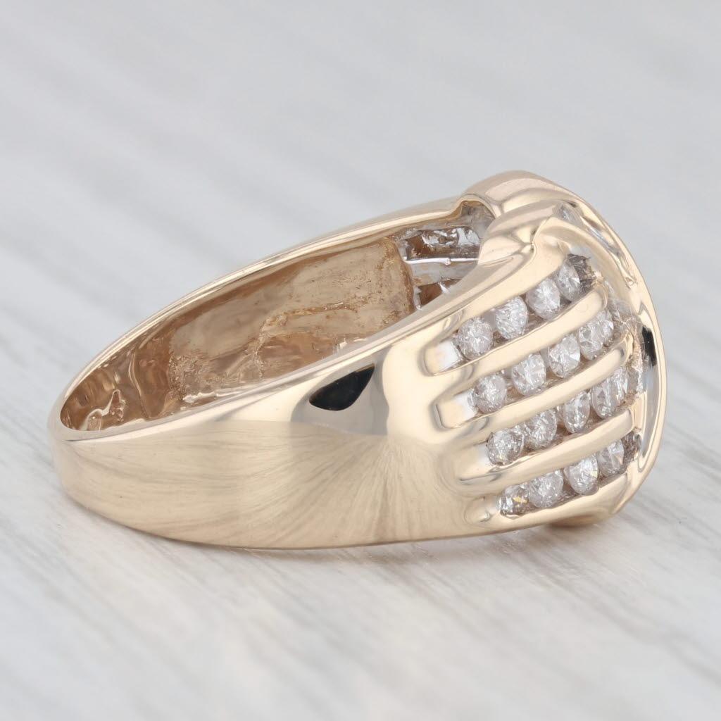 Round Cut 1ctw Diamond Knot Ring 10k Yellow Gold Size 7