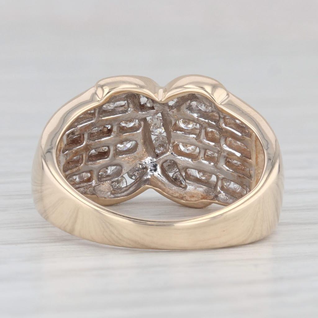 1ctw Diamond Knot Ring 10k Yellow Gold Size 7 2