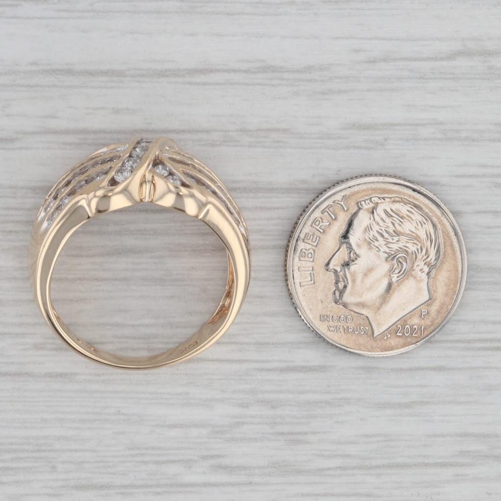 1ctw Diamond Knot Ring 10k Yellow Gold Size 7 3