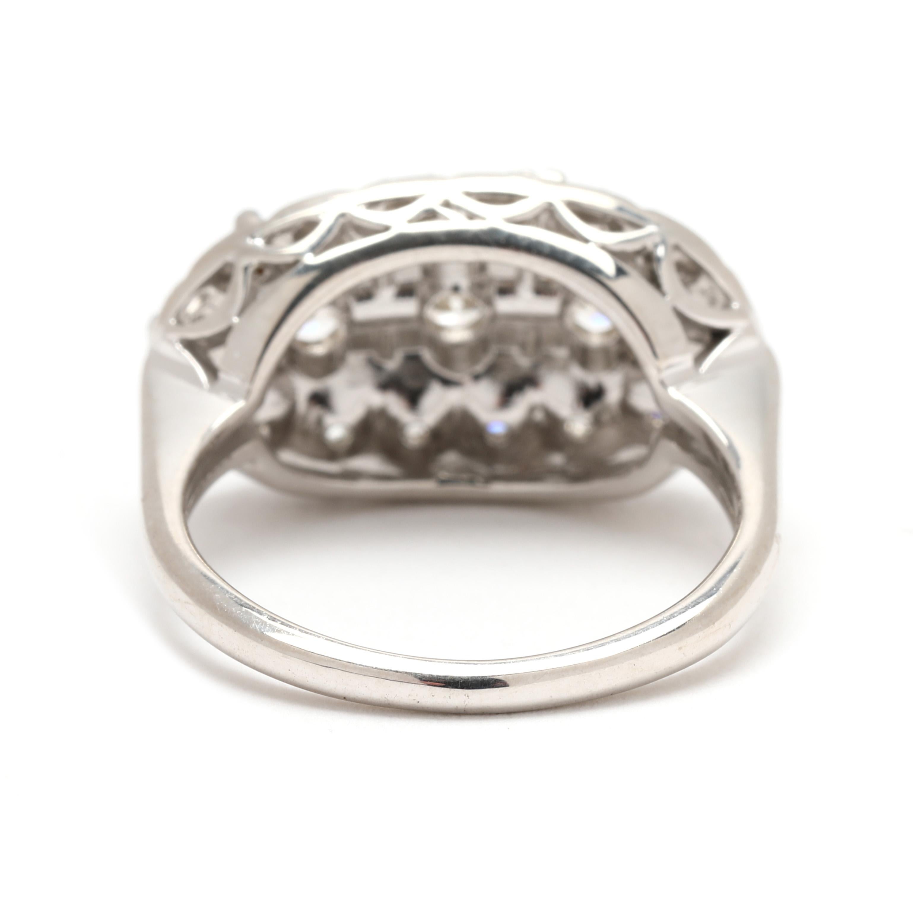 Round Cut 1ctw Diamond Princess Ring, 14k White Gold, Ring Size 5.25, Bridal
