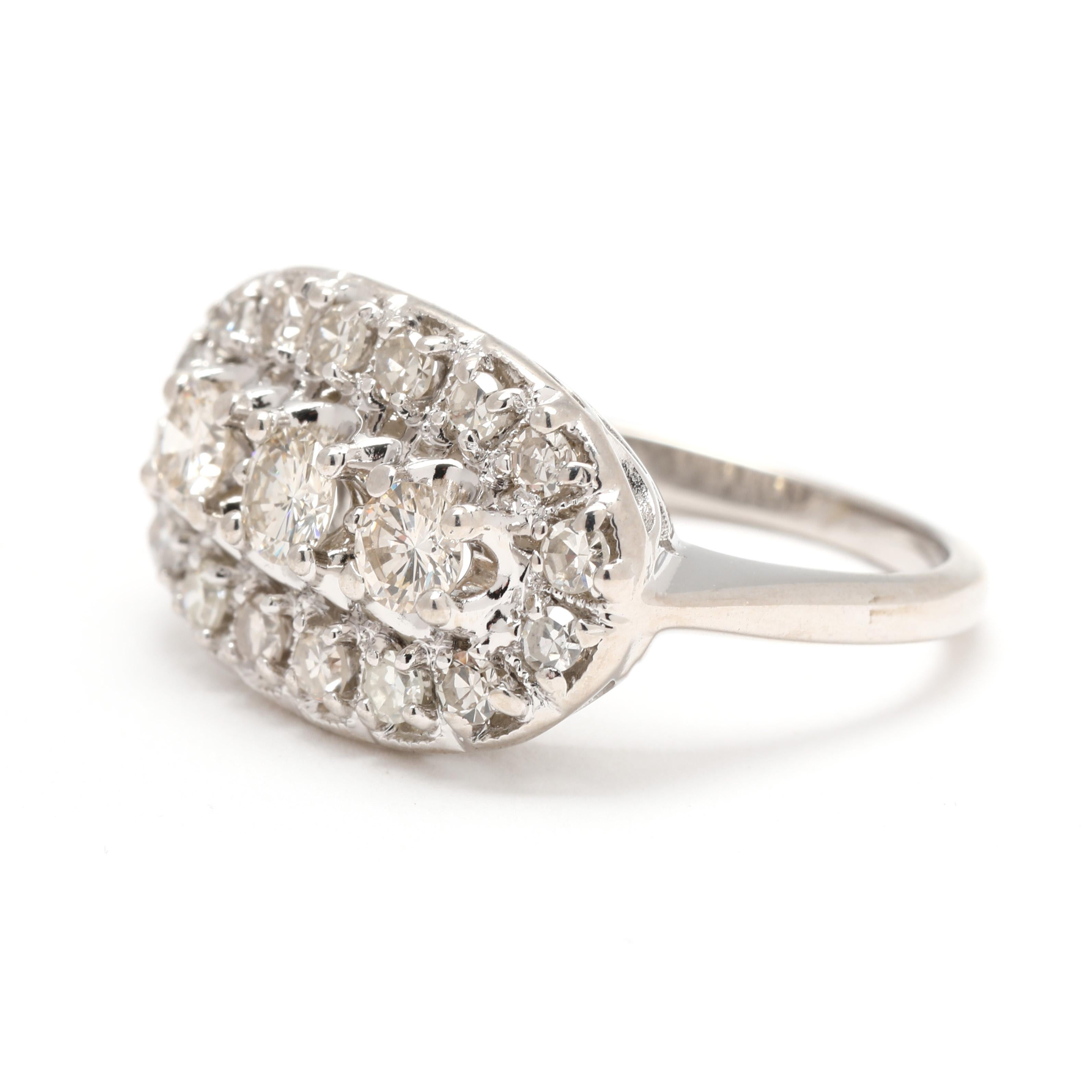 1ctw Diamond Princess Ring, 14k White Gold, Ring Size 5.25, Bridal In Good Condition In McLeansville, NC