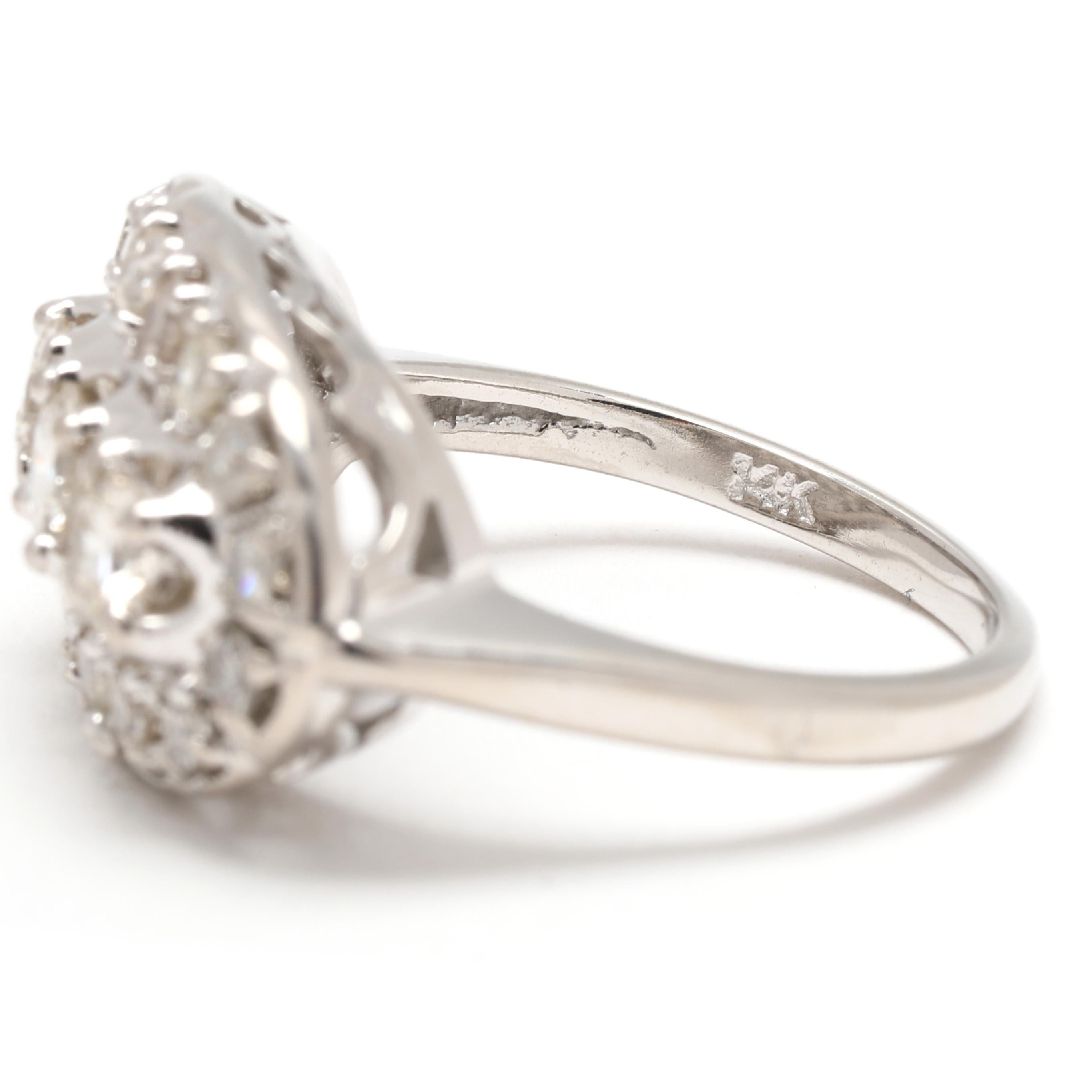 Women's or Men's 1ctw Diamond Princess Ring, 14k White Gold, Ring Size 5.25, Bridal