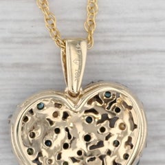 1ctw Diamond Rainbow Heart Pendant Necklace 10k Gold 18.25" Tomas Rae COA
