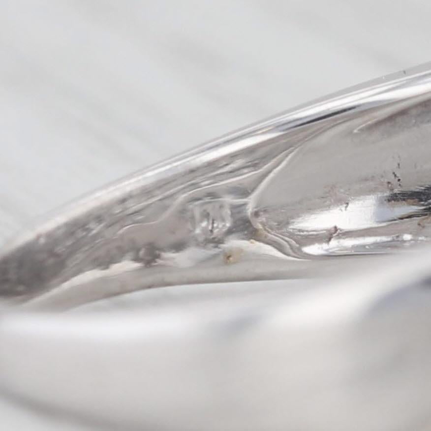 1ctw Diamond Ring 14k White Gold Size 8.25 Baguette & Round Cut For Sale 2
