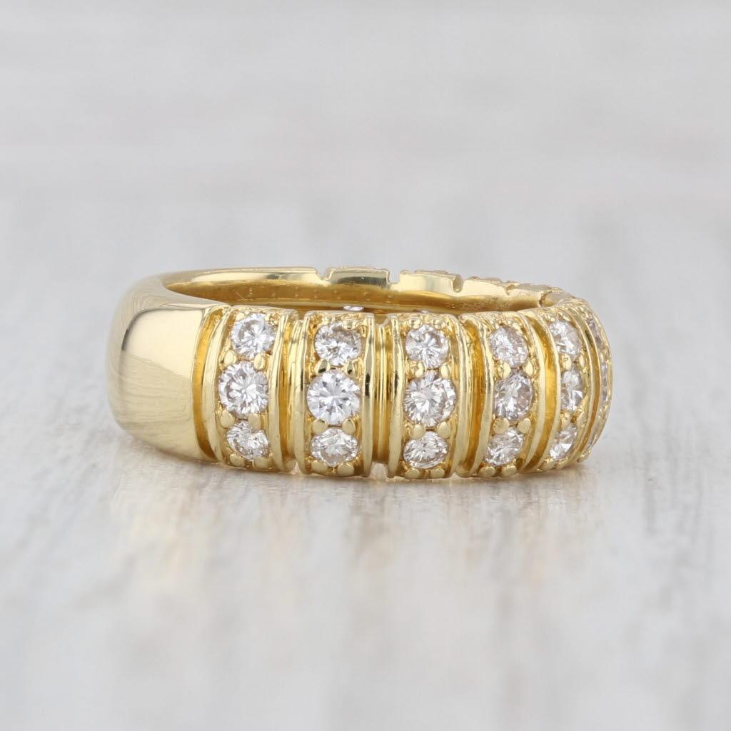 1ctw Diamant Ring 18k Gelbgold Größe 5,75 Jahrestag Hochzeit Band im Zustand „Gut“ im Angebot in McLeansville, NC