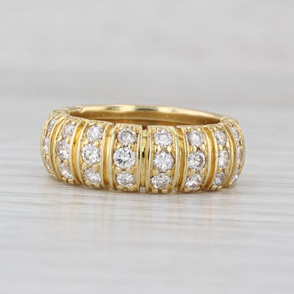 1ctw Diamant Ring 18k Gelbgold Größe 5,75 Jahrestag Hochzeit Band für Damen oder Herren im Angebot
