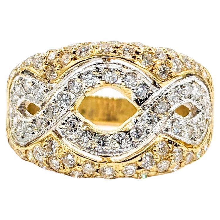 1ctw Diamond Ring In Two-Tone Gold For Sale
