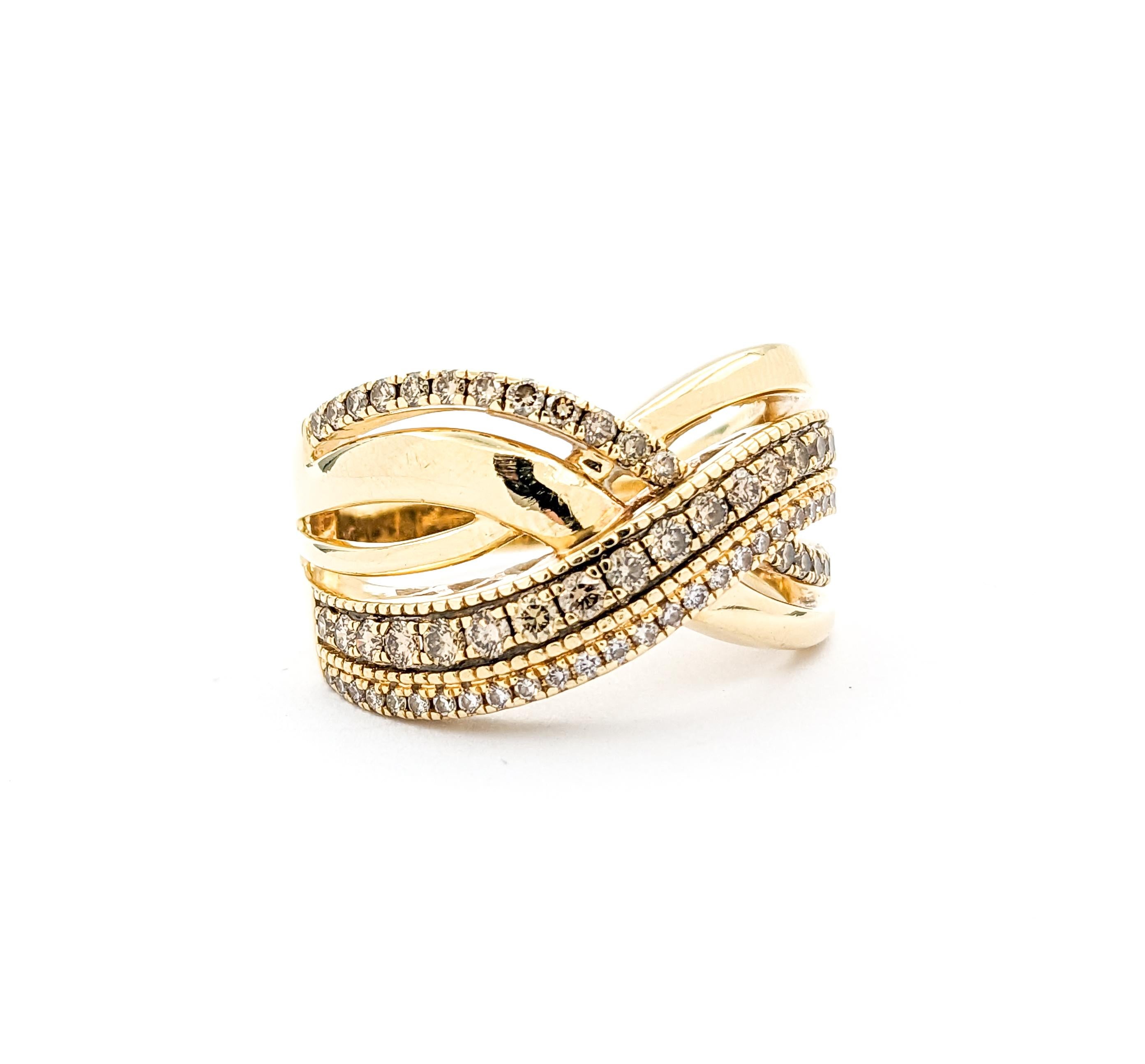 1ctw Diamond Ring In Yellow Gold For Sale 2