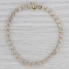 Bracciale tennis con diamanti 1ctw in oro giallo 10k 7,25" 4,3mm