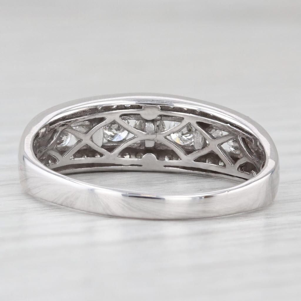 Anillo Aniversario de Boda Diamante 1ctw Oro Blanco 14k Talla 12.5 Corte redondo en venta