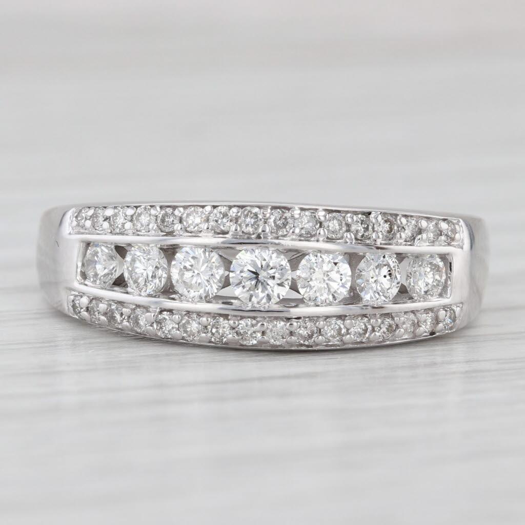 Anillo Aniversario de Boda Diamante 1ctw Oro Blanco 14k Talla 12.5 en Bueno estado para la venta en McLeansville, NC