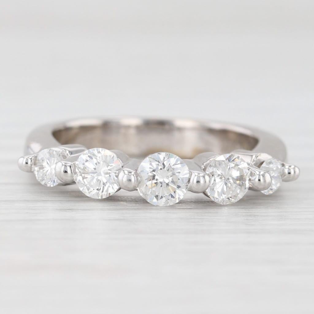 1ctw Diamant Hochzeit Jahrestag Ring 14k Weißgold Größe 6,5 stapelbar Band im Zustand „Gut“ im Angebot in McLeansville, NC