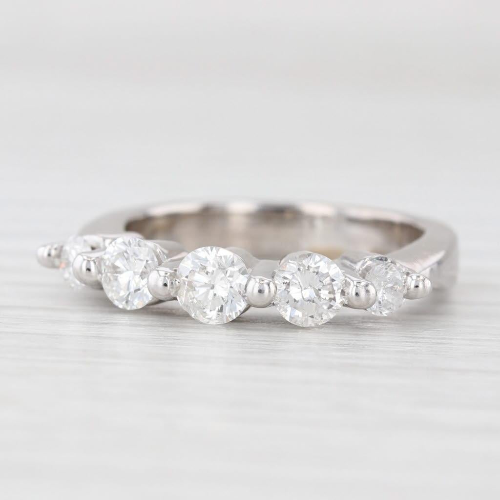 1ctw Diamant Hochzeit Jahrestag Ring 14k Weißgold Größe 6,5 stapelbar Band im Angebot 1