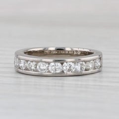 Alianza de boda de diamantes 1ctw Oro blanco 14k Tamaño 4.75-5 Anillo de aniversario apilable
