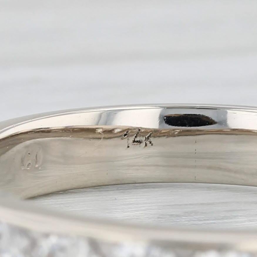 1ctw Diamond Wedding Band 14k White Gold Size 9 Stackable Anniversary Ring For Sale 2
