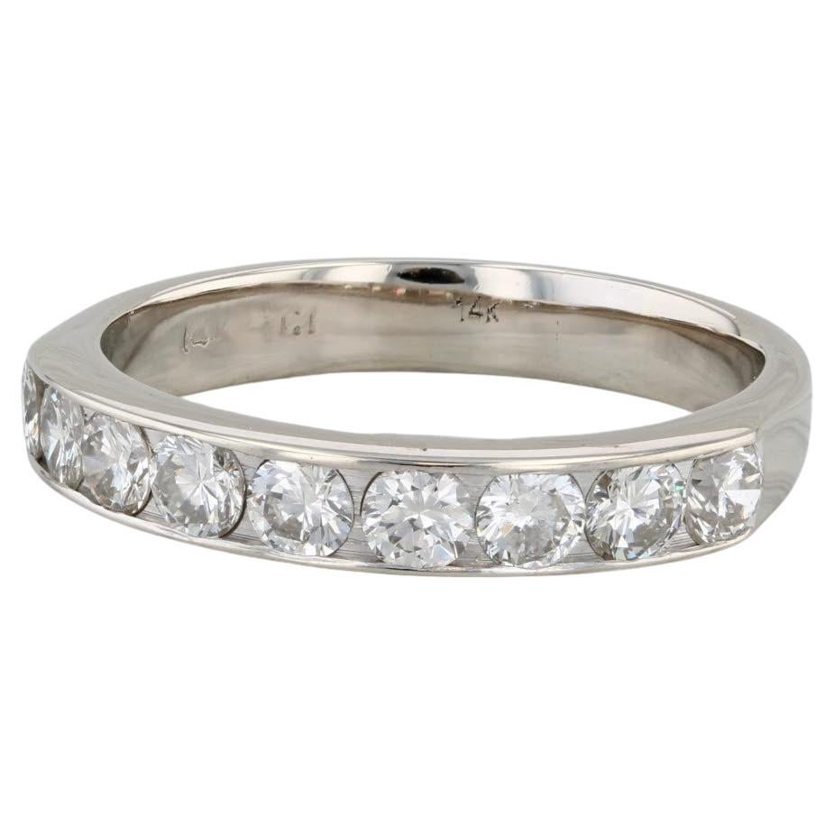 1ctw Diamant-Ehering 14k Weißgold Größe 9 Stapelbarer Anniversary-Ring