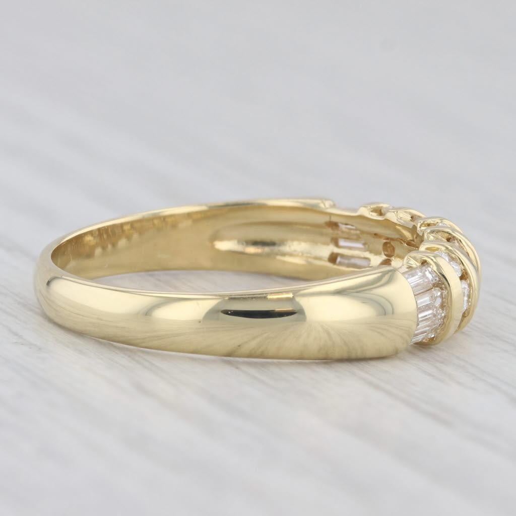 Baguette Cut 1ctw Diamond Wedding Band 18k Yellow Gold Size 12.5 Stackable For Sale