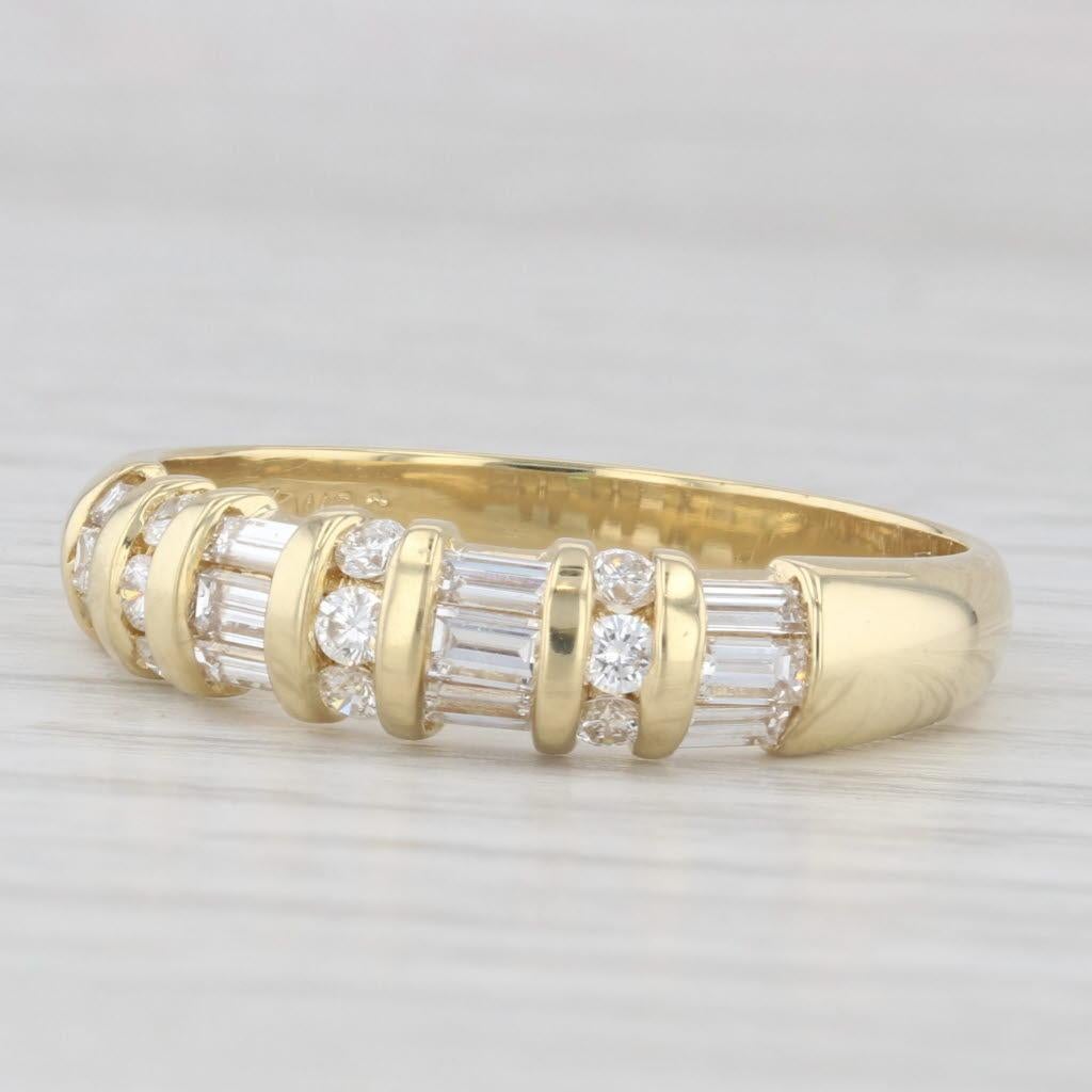 Women's 1ctw Diamond Wedding Band 18k Yellow Gold Size 12.5 Stackable For Sale
