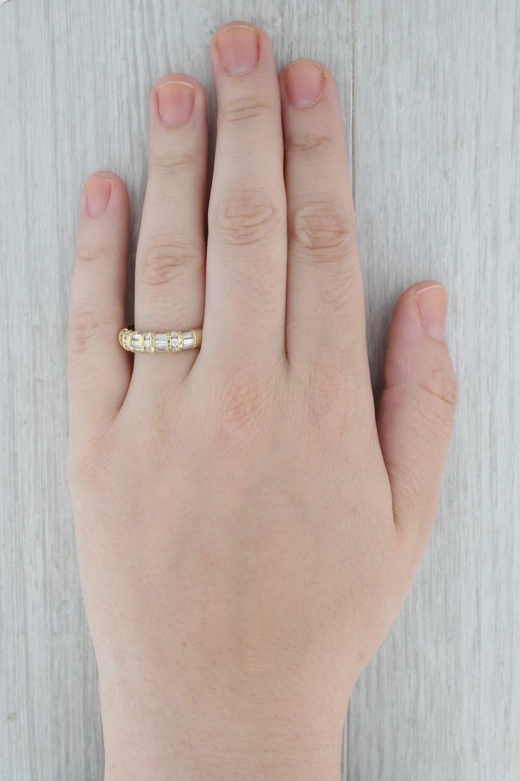 1ctw Diamond Wedding Band 18k Yellow Gold Size 12.5 Stackable For Sale 4