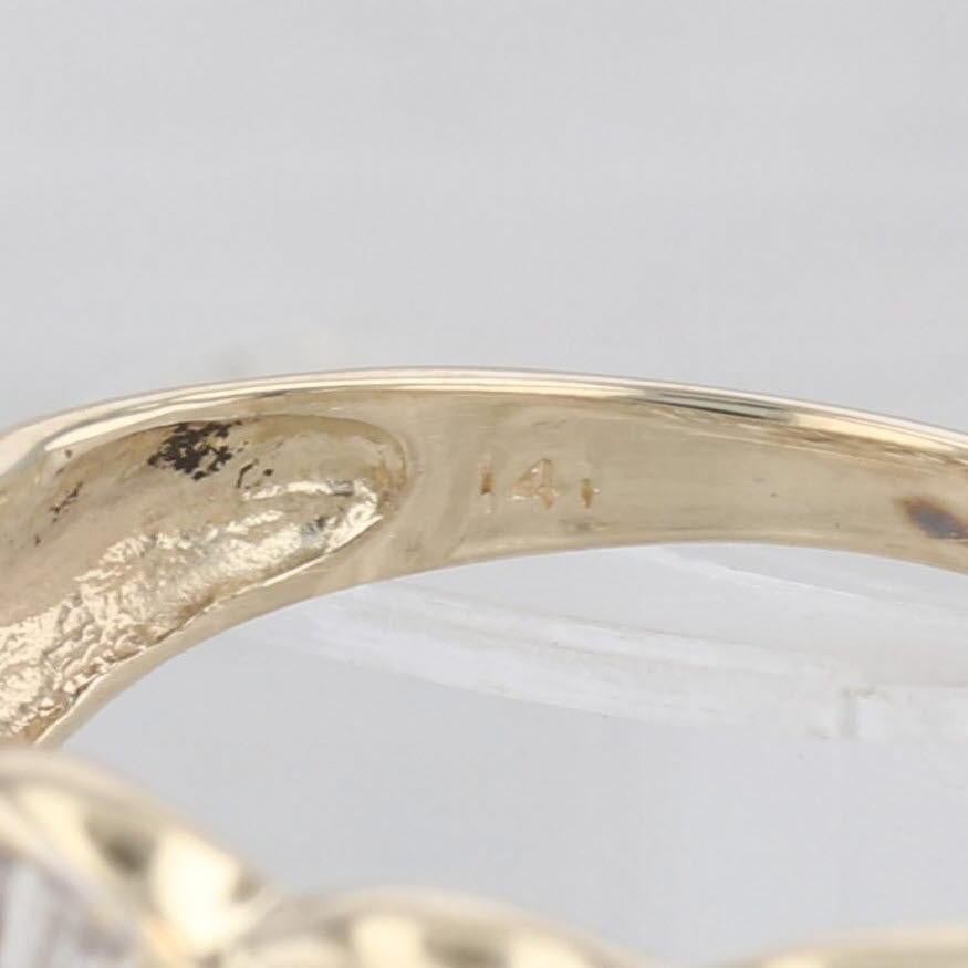 1ctw Diamante Tejido Nudo Trabajo Anillo 14k Oro Amarillo Tamaño 7.25 en venta 1