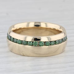 1ctw Green Diamond Ring 14k Yellow Gold Size 9 Wedding Band