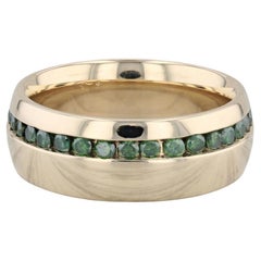1ctw Green Diamond Ring 14k Yellow Gold Size 9 Wedding Band