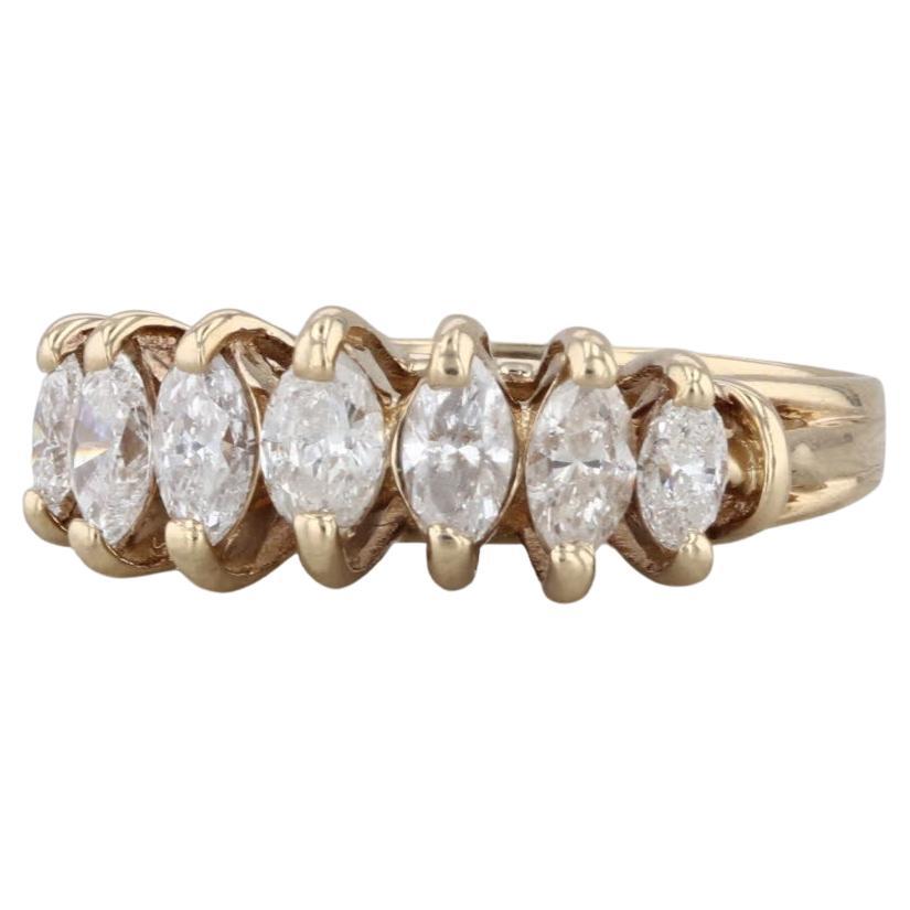 1ctw Marquise Diamond Ring 14k Yellow Gold Stackable Wedding Anniversary Band en vente