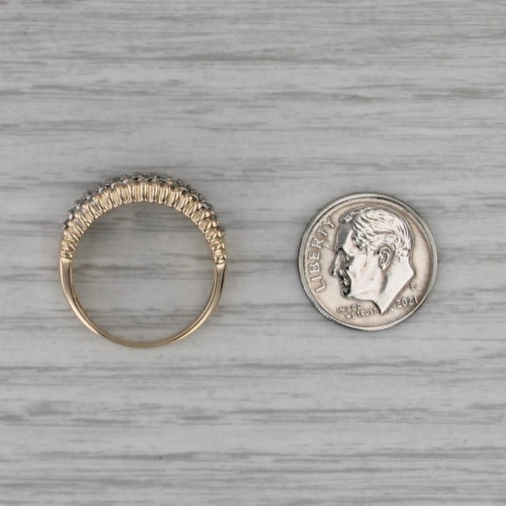 1ctw Pave Diamond Ring 14k Yellow Gold Size 8 Anniversary Band en vente 2