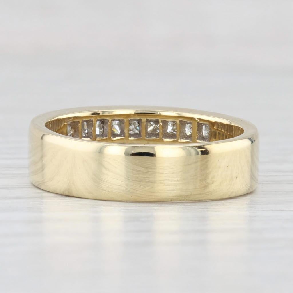 1ctw Prinzessin Kanal Set Diamant Hochzeit Band 18k Gold Jahrestag Ring (Carréschliff) im Angebot