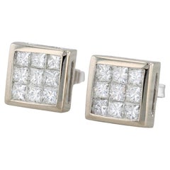 Pendientes de Diamante Princesa 1ctw Oro Blanco 18k