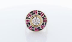 1CTW Ruby and 1.20CTW Diamond Ring in 18K White Gold