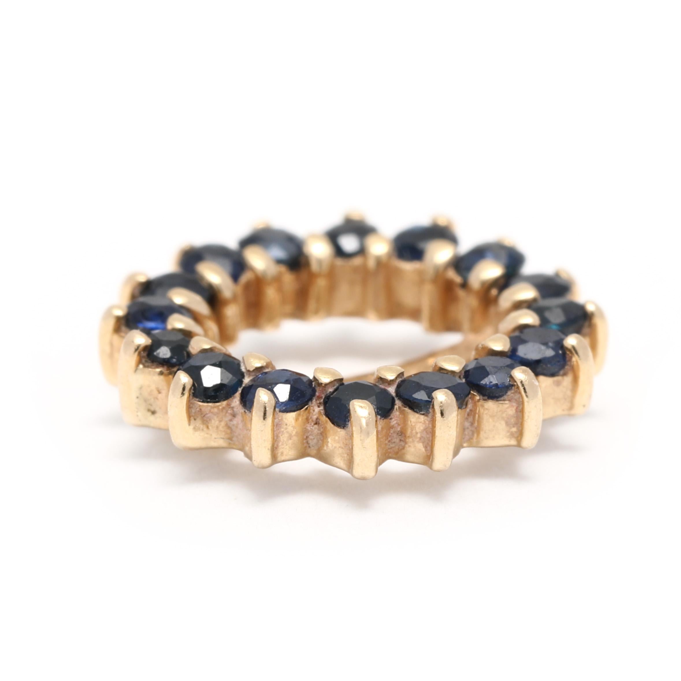Round Cut 1ctw Sapphire Earring Jackets, 14K Yellow Gold, Something Blue