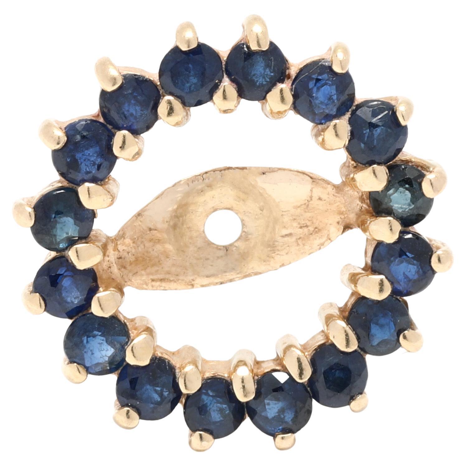 1ctw Sapphire Earring Jackets, 14K Yellow Gold, Something Blue