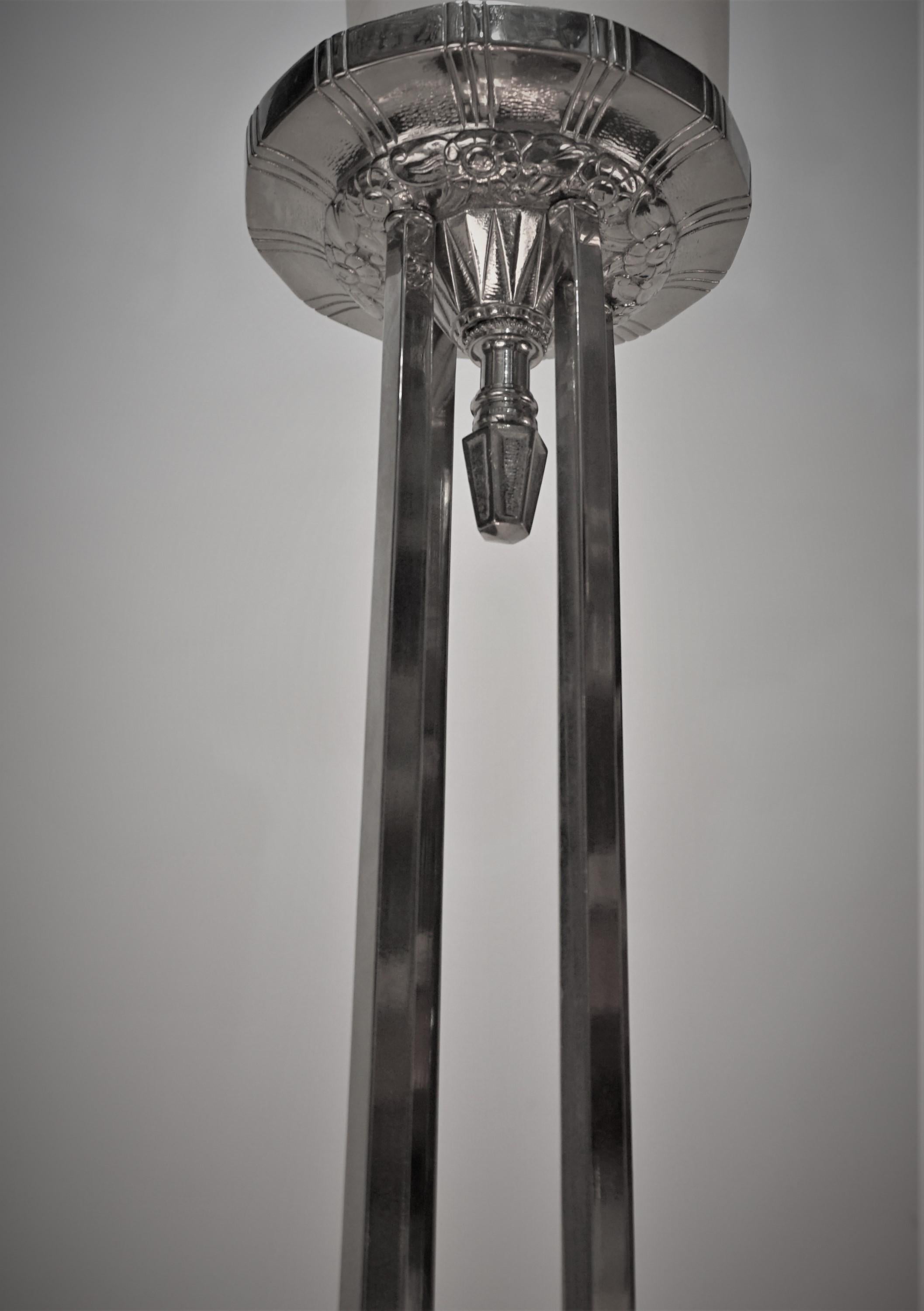 Mid-20th Century 1French Art Deco Chandelier by Degue