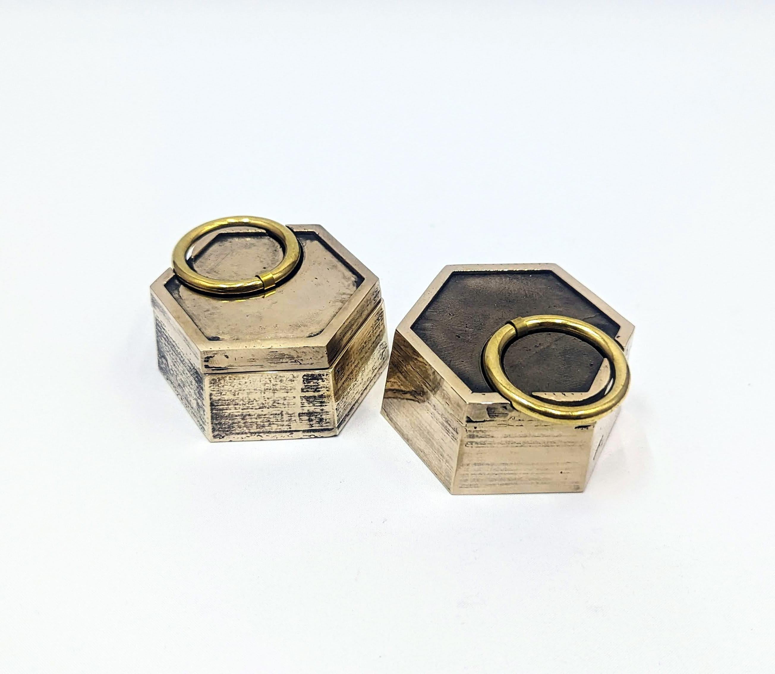 1KG - Boîte à bijoux en bronze ou en chêne  en vente 2