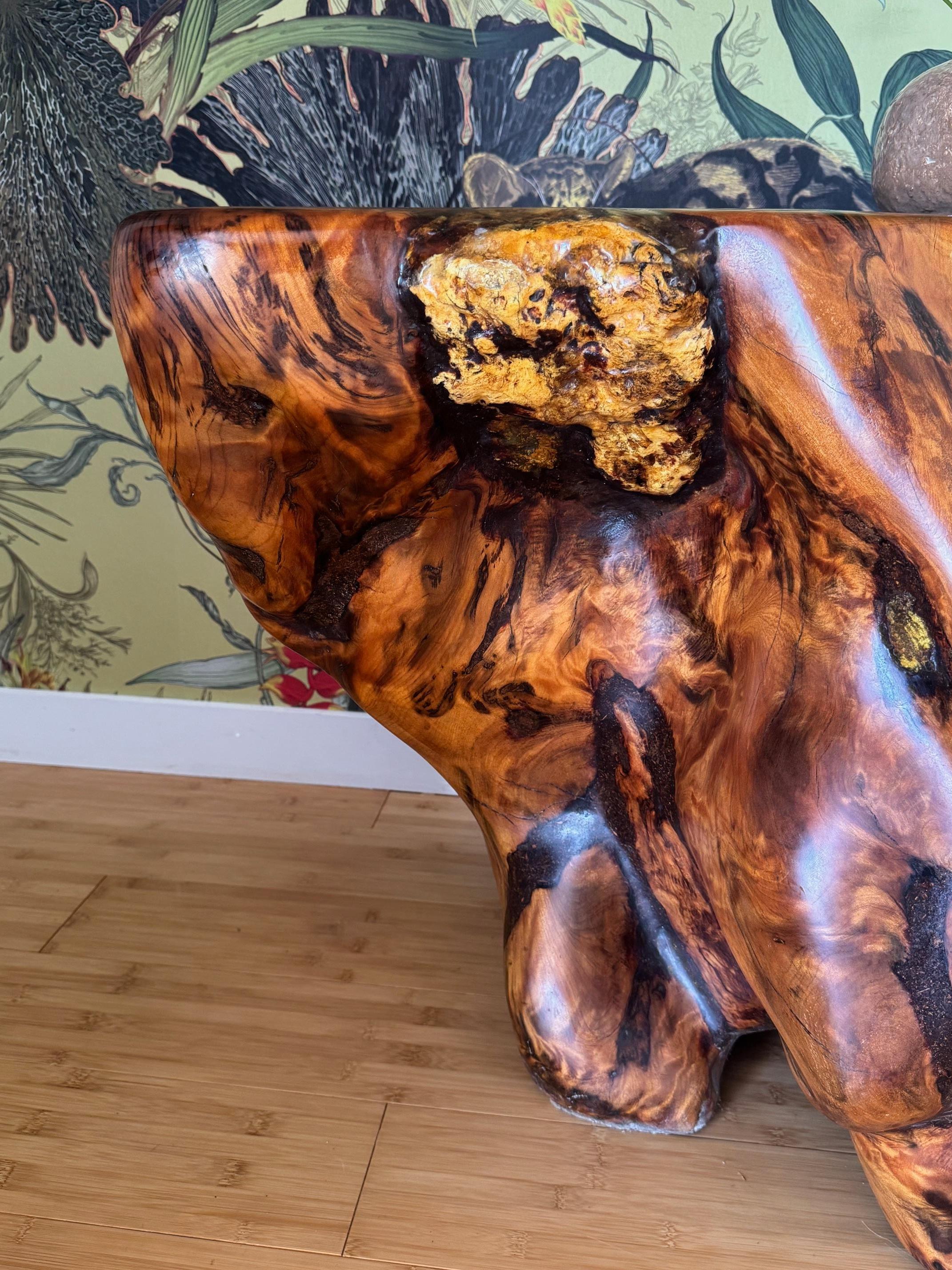 New Zealand 1m Kauri Coffee Table in Solid Ancient Kauri Wood For Sale