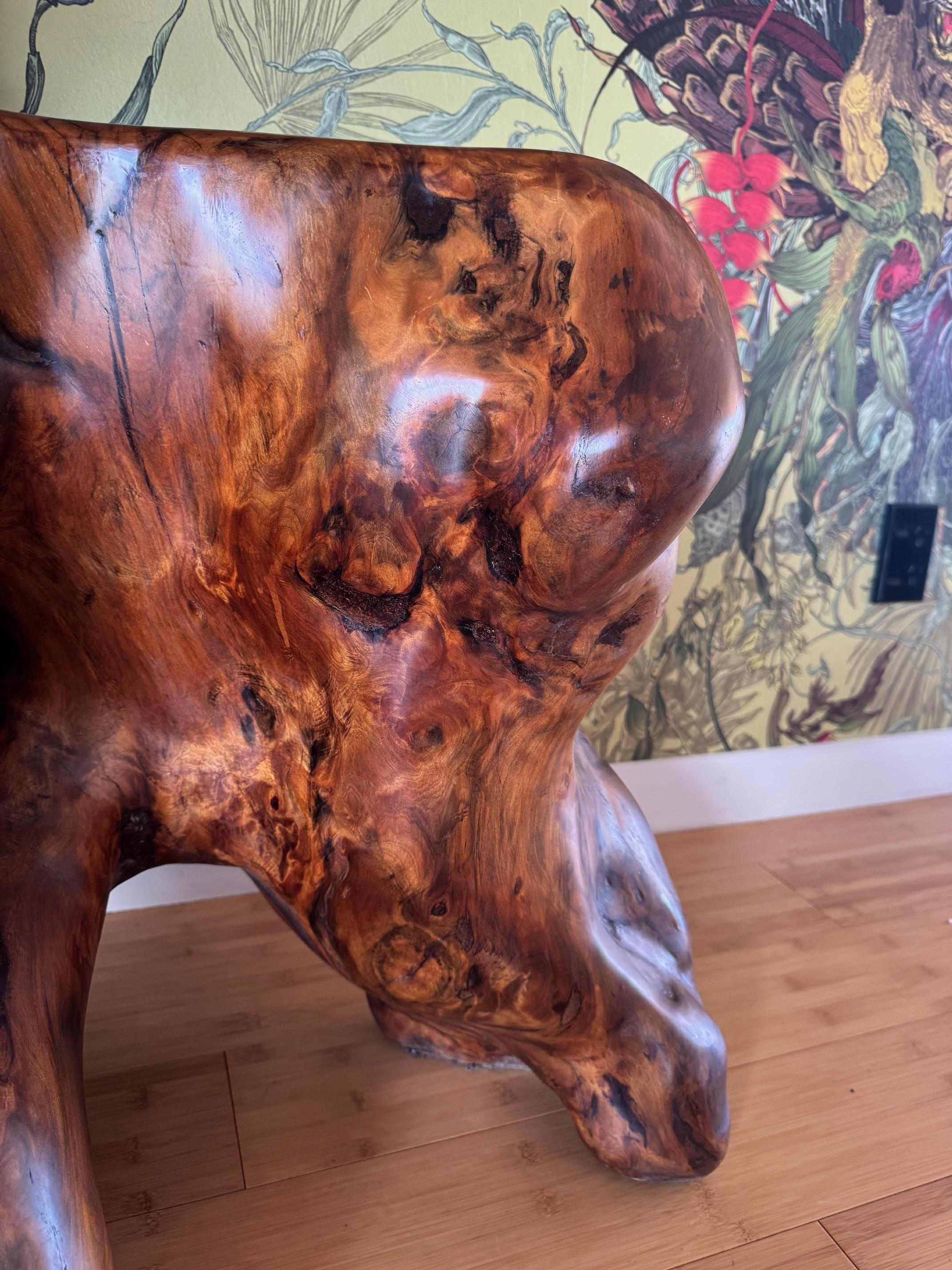 Cast 1m Kauri Coffee Table in Solid Ancient Kauri Wood For Sale