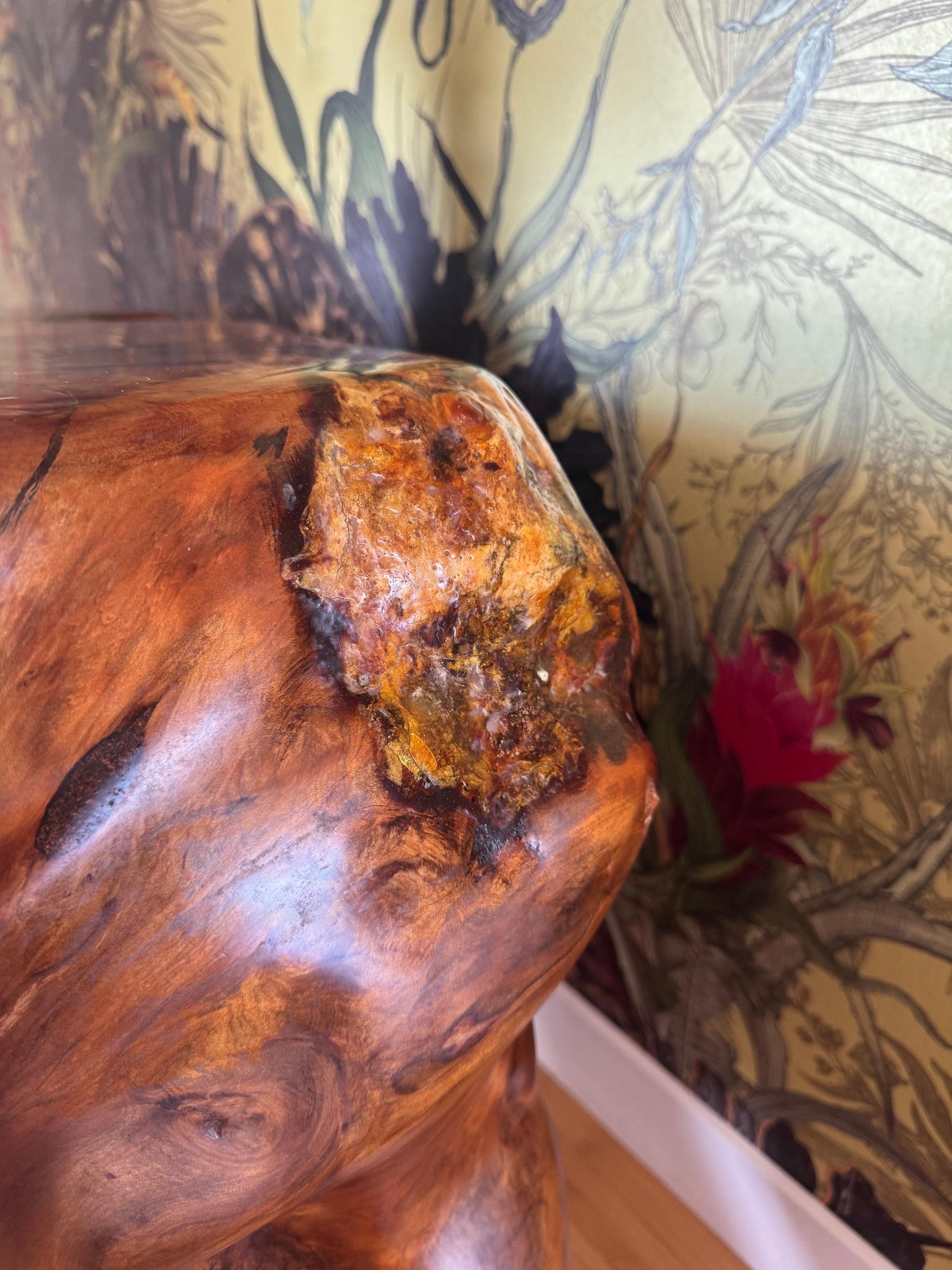 Contemporary 1m Kauri Coffee Table in Solid Ancient Kauri Wood For Sale