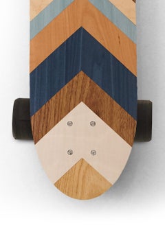 1M Anrichte mit Intarsien Pintail Longboard  Handgefertigte Skateboards von Hand  B w o d p o p.